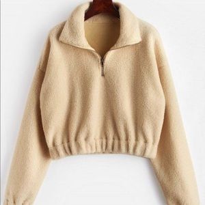 NEW Zaful Cropped Teddy Bear Sweatshirt